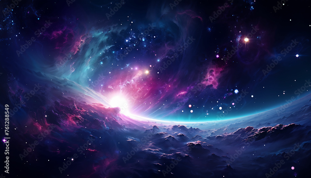 space background with stars and nebula galaxy; abstract cosmos world 