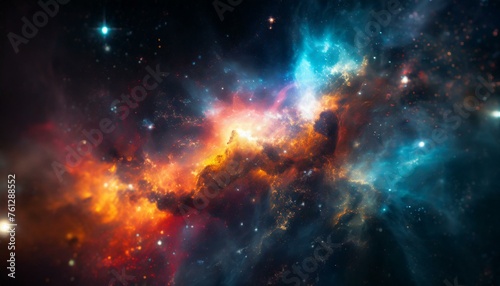 space background with stars and nebula galaxy; abstract cosmos world 