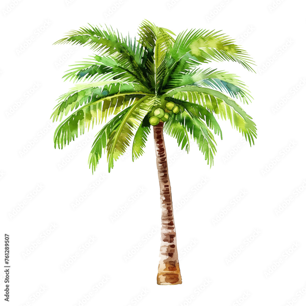 Obraz premium coconut tree watercolor good quality and good design