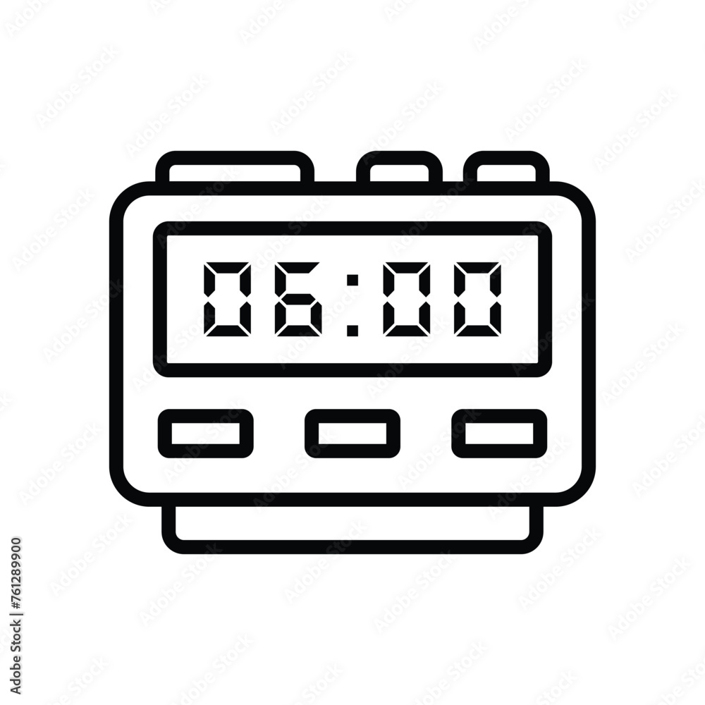 digital clock icon vector design template simple and clean