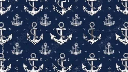 painted anchors on a blue background