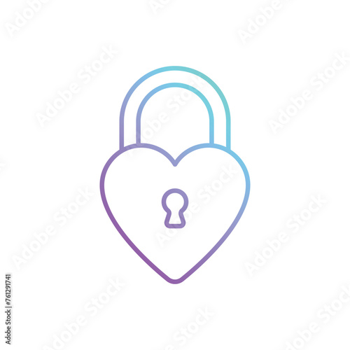 Gradient Outline Padlock vector icon