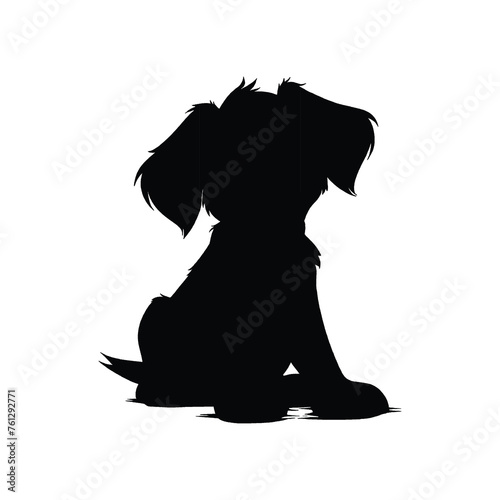 Cute Happy Dog Silhouette Illustration