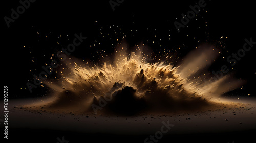 Sand explosion on background