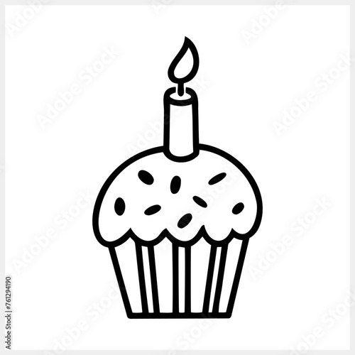 Doodle birthday or Easter cake icon Sketch clipart Vector stock illustration EPS 10