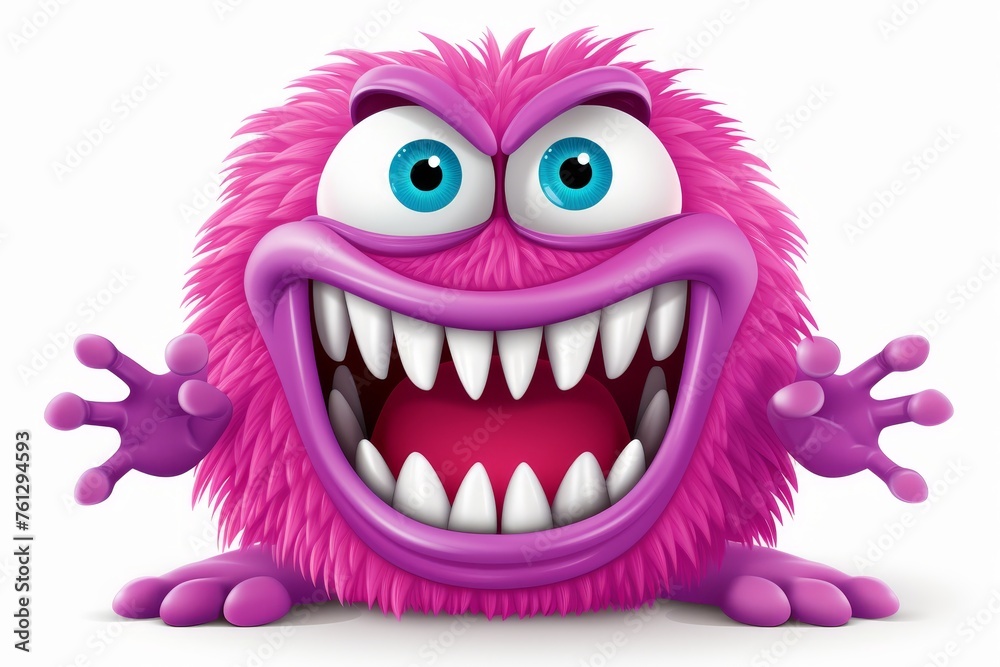 Vivid and amusing oversized cartoon character displayed against a simple white background Vivid and amusing oversized cartoon character displayed against a simple white background