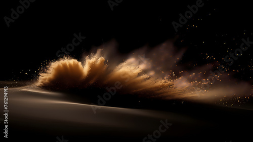 Sand explosion on background