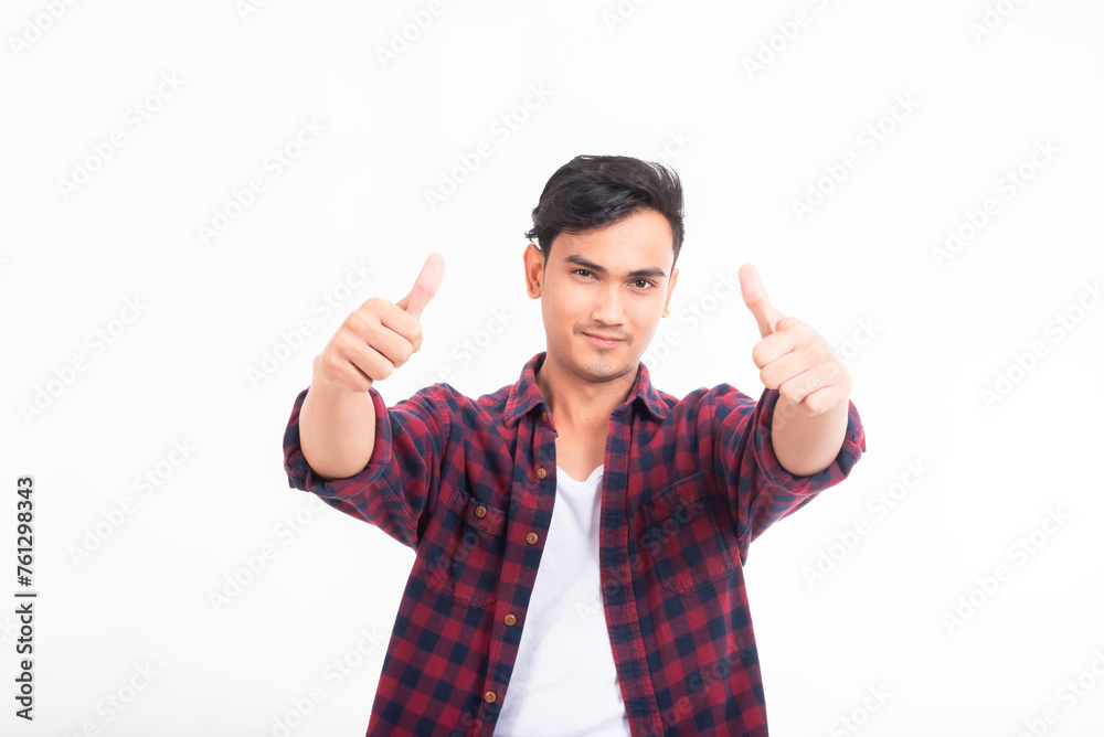 Portrait of smiling young man in isolated on white background. Portrait of smiling young man in isolated on white background.