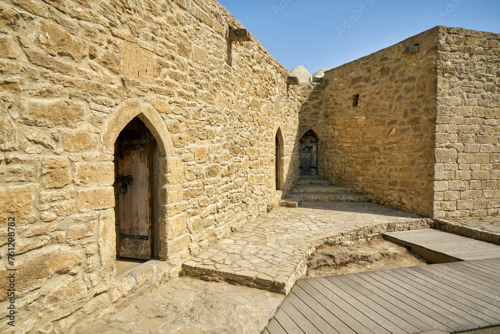 Old walls at the fire temple of Baku Ateshgah