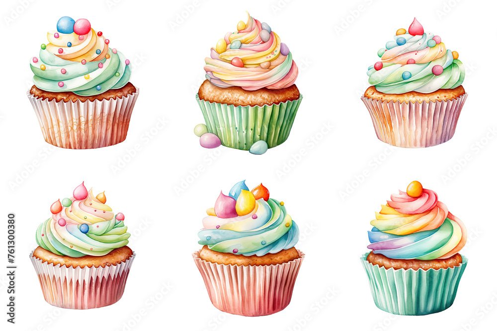 Colorful Frosted Cupcakes Colorful Frosted Cupcakes