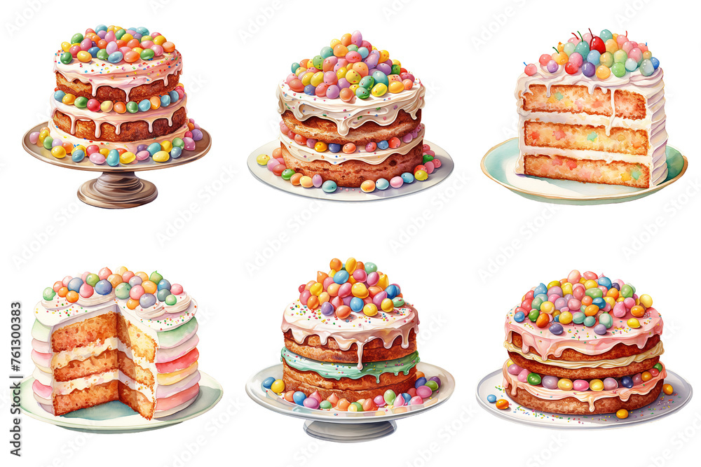 Gourmet Cake Paired with Vibrant Jelly Beans Gourmet Cake Paired with Vibrant Jelly Beans