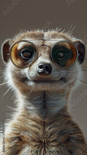 intelligent and cheerful meerkat