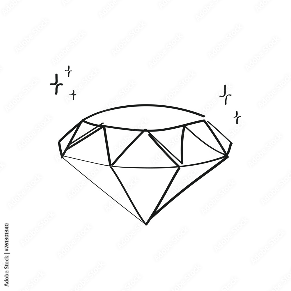 vector illustration. diamond or gemstone drawn by hand. black and white drawing vector illustration. diamond or gemstone drawn by hand. black and white drawing