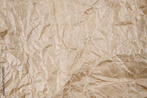 Crumpled and creased recycle brown paper texture background