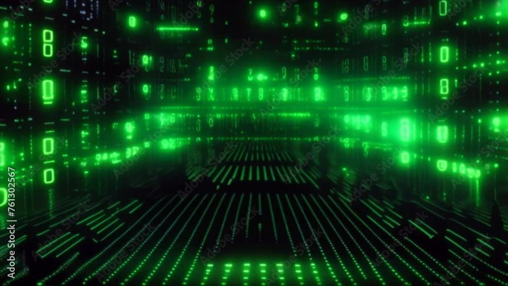 Abstract digital background with a glowing green matrix code pattern inspired by technology and data Abstract digital background with a glowing green matrix code pattern inspired by technology and data