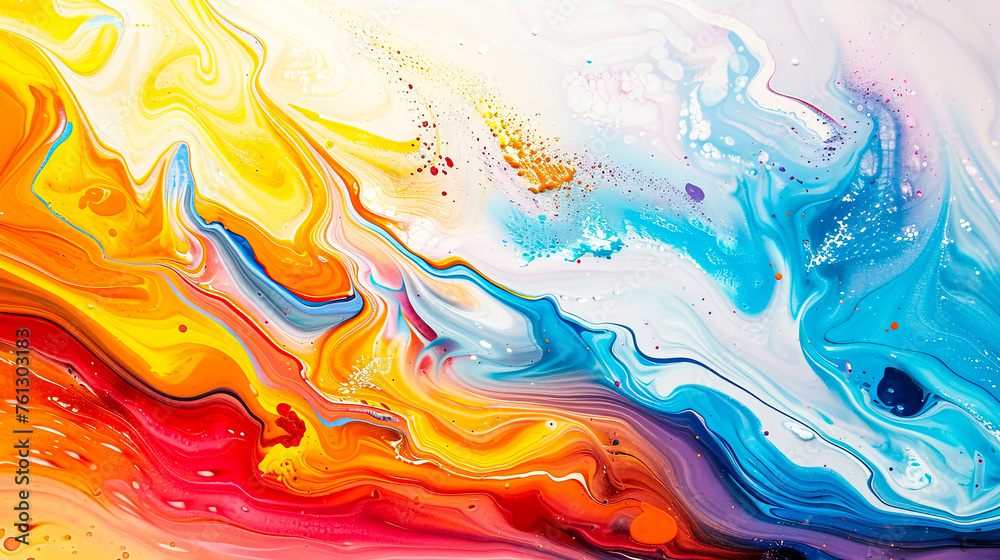 Colorful Splatter: Vibrant White Background for Graphic Designers