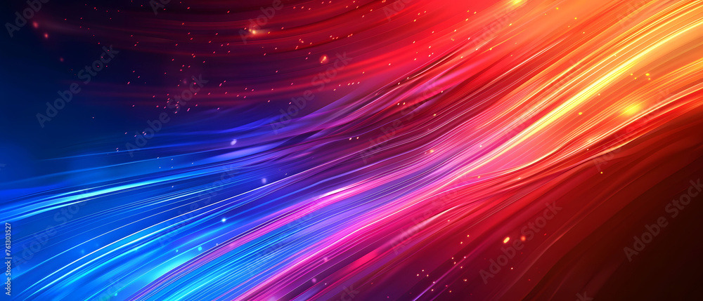 Abstract illustration depicting high-speed light trails in 3D, creating a dynamic and futuristic backdrop. The red and blue light motion trails convey a sense of fast movement and modern technology. Abstract illustration depicting high-speed light trails in 3D, creating a dynamic and futuristic backdrop. The red and blue light motion trails convey a sense of fast movement and modern technology.