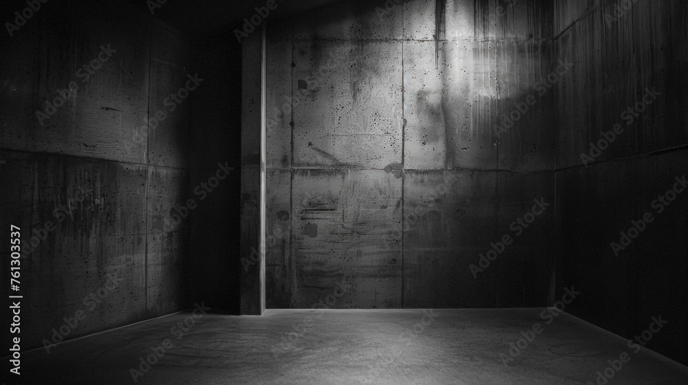 Minimalist Concrete Room: Dark Studio Lighting Enhancing Empty Space Minimalist Concrete Room: Dark Studio Lighting Enhancing Empty Space