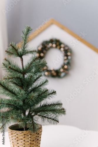 Christmas decor, scandi children's room decorated for the new year