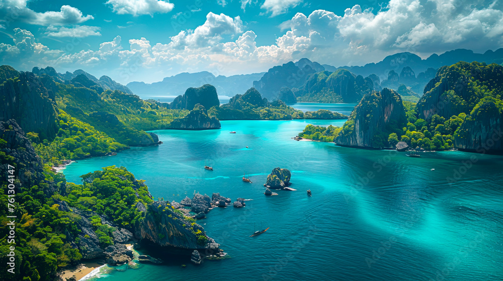 Enchanting Thailand: A Picturesque Landscape of Mountains, Rivers, and Seas