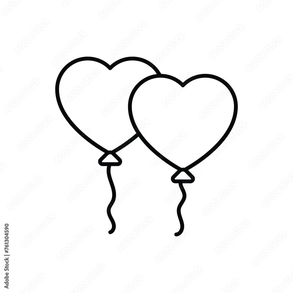 Thin Line Balloons vector icon