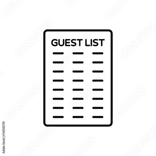 Thin Line Guest List vector icon