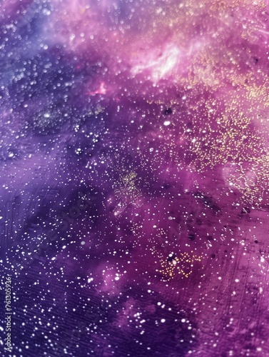 Abstract background of cosmos galaxy space Purples and pinks with flecks of silver, evoking the image of a distant galaxy