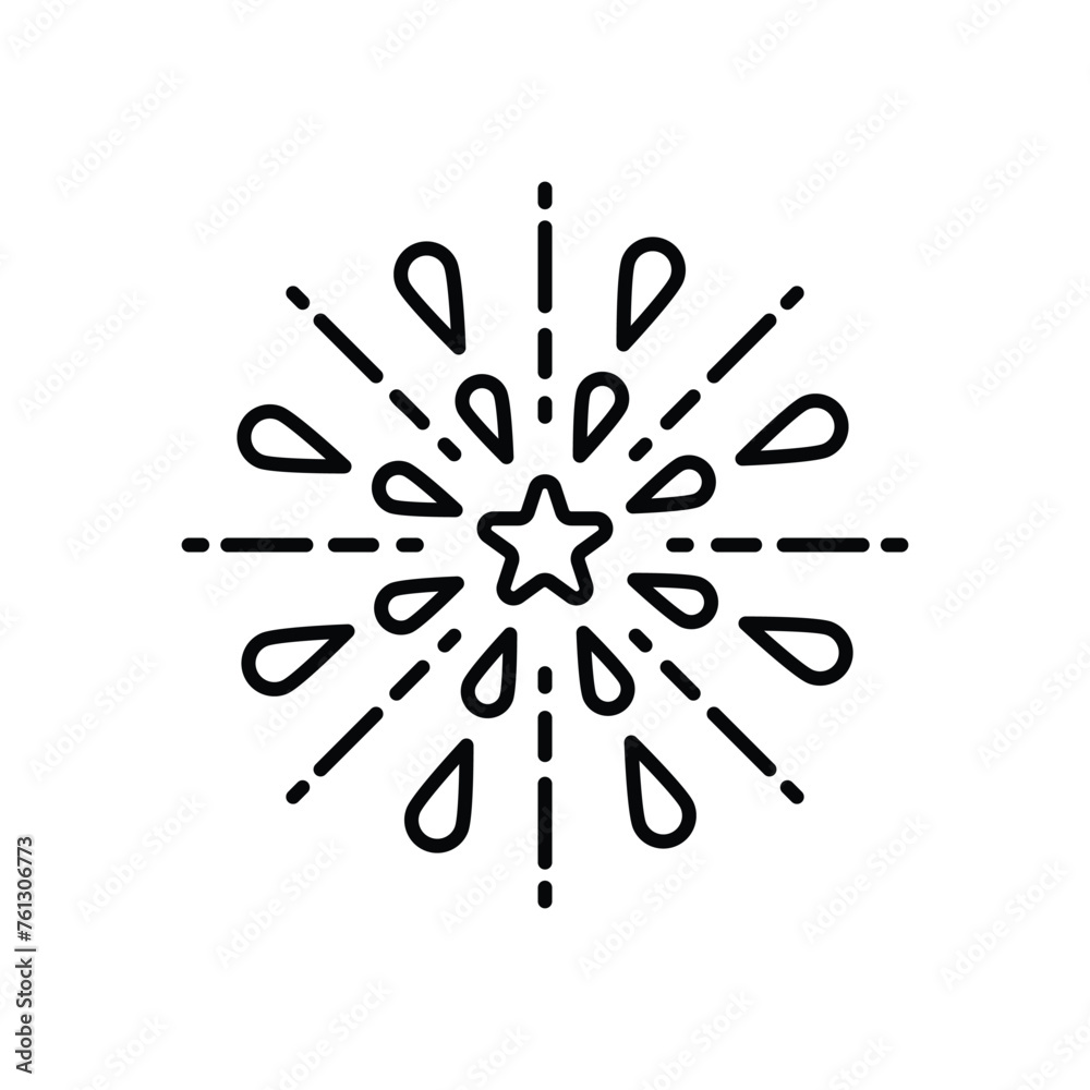 Thin Line Fireworks vector icon Thin Line Fireworks vector icon