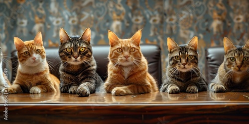 Feline Entrepreneurs Evaluate a Business Pitch in the Boardroom