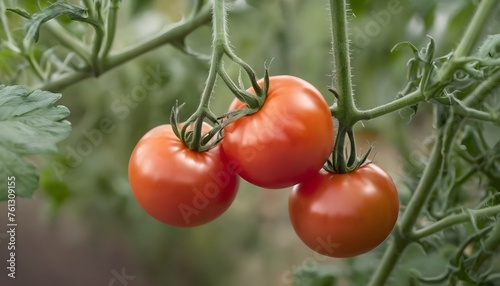 Fresh ripped tomatoes on plant