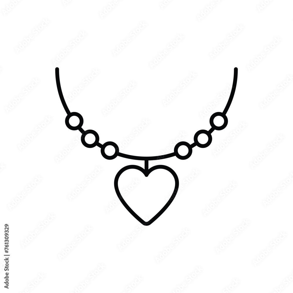 Thin Line Necklace vector icon Thin Line Necklace vector icon