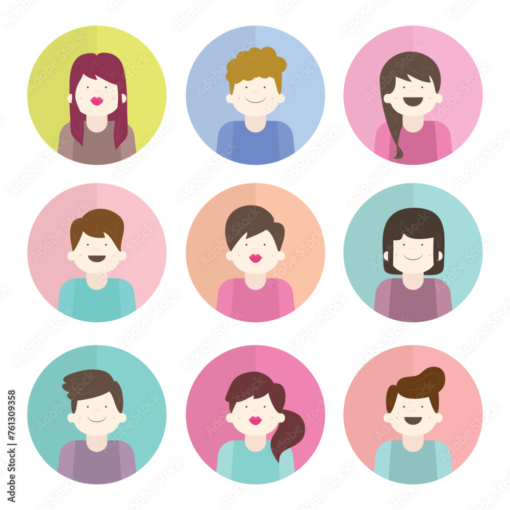 Female avatar character in flat design vector illustration Female avatar character in flat design vector illustration