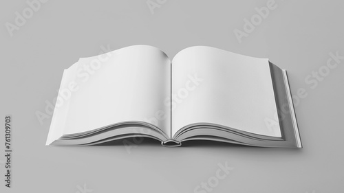 Open book mockup on a gray background