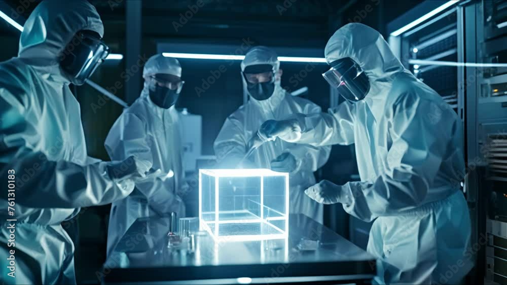 Data scientists work in a modern laboratory of a technology company on the development of a quantum computer. The concept of science, technology, machine learning, big data. Data scientists work in a modern laboratory of a technology company on the development of a quantum computer. The concept of science, technology, machine learning, big data.