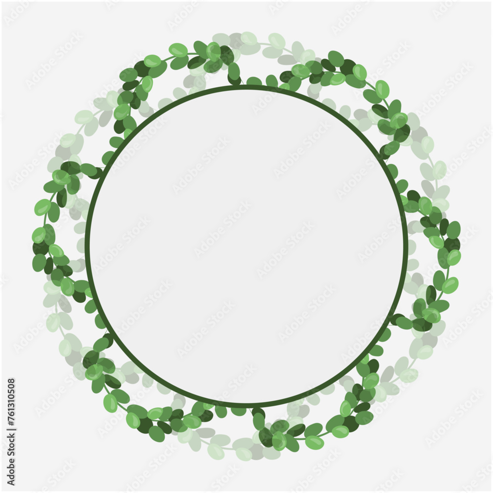 Photo Frame Green leaf Branch and circle Background Vector Photo Frame Green leaf Branch and circle Background Vector