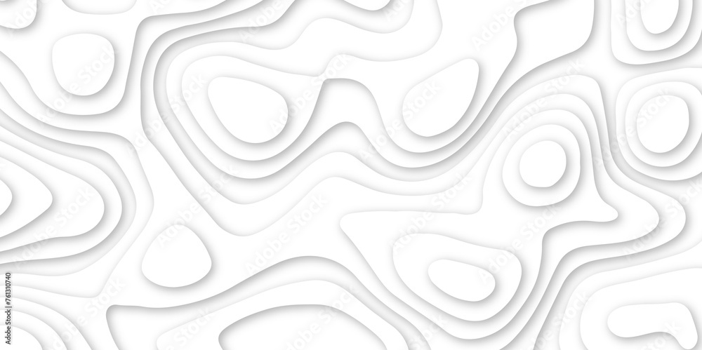 Abstract geometric layered curve line white background. 3d render, paper cut vector art background banner texture. multi layer cutout geometric patterns with smooth wavy layer. white background.   