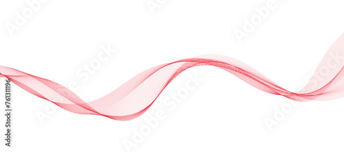 abstract vector red wave lines on white background