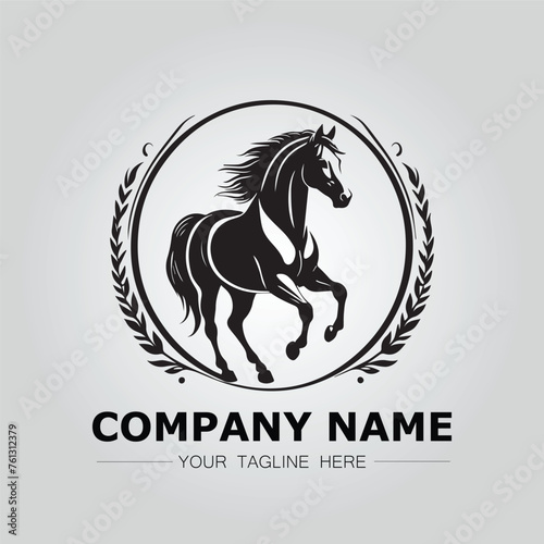 Horse logo company ideas simple design vector image