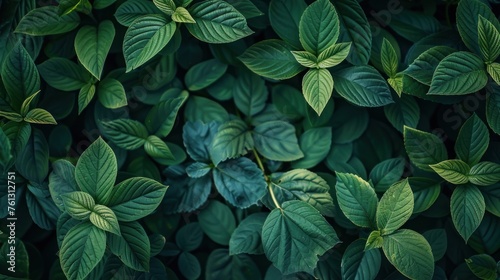 Nature foliage green leaves for background. AI generated image