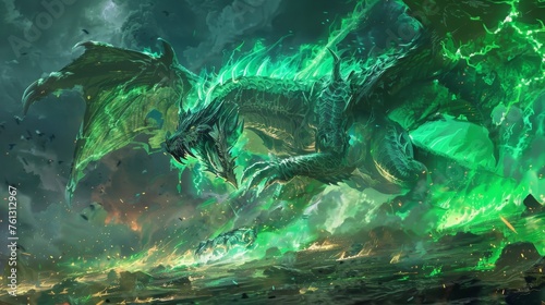 Epic Battle of Ice and Thunder Dragons