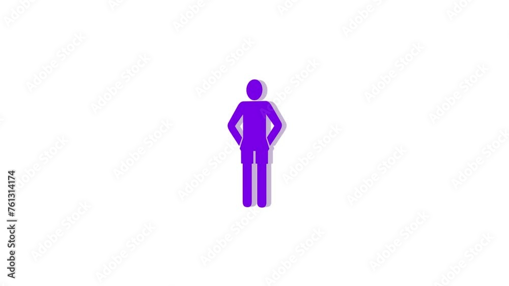 3d boy logo icon loopable rotated purple color animation white background 3d boy logo icon loopable rotated purple color animation white background