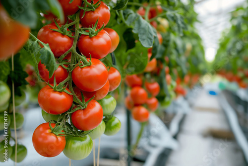 grows tomatoes in a hydroponic system