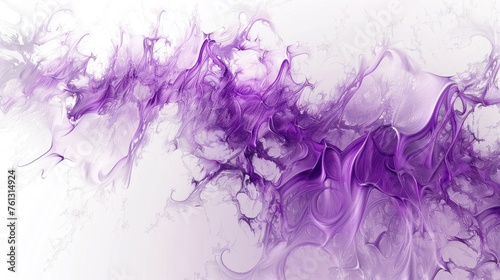 Abstract fractal smooth purple texture isolated on white background. AI generated image