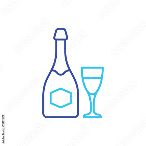 Two Color Champagne vector icon