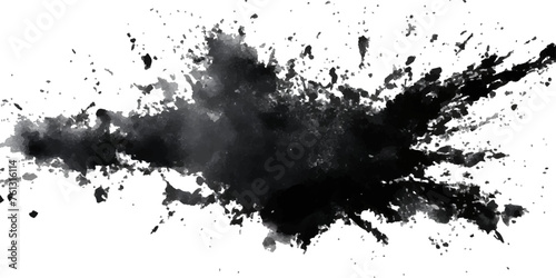 Paint stains black blotch background. Grunge Design Element. Brush Strokes. Vector illustration	 photo
