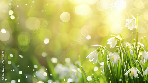 spring background, Leucojum vernum in spring photo
