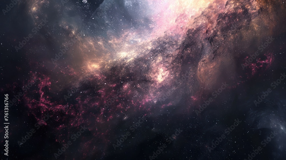 Abstract space galaxy with starry night abstract background. AI generated image