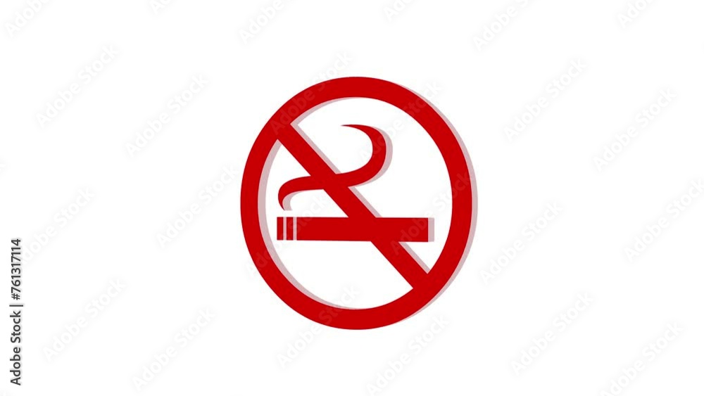 3d smoking ban logo icon loopable rotated red color animation white background 3d smoking ban logo icon loopable rotated red color animation white background