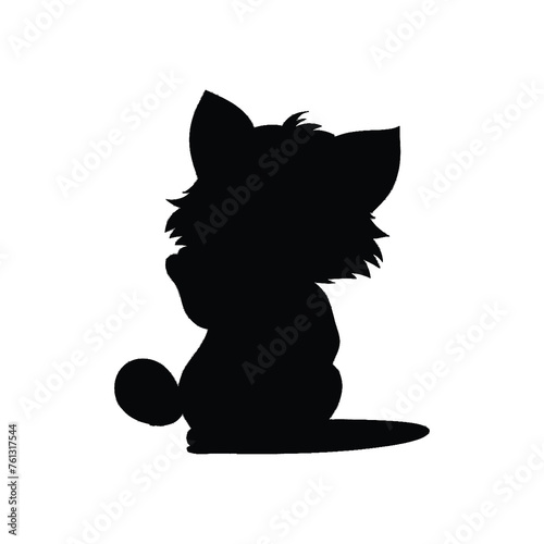 Happy Cat Silhouette Illustration
