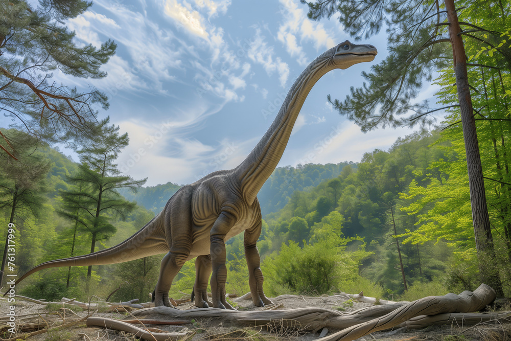 Fototapeta premium Ancient Greatness: Brontosaurus in the Jungle